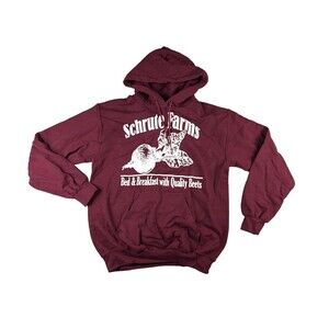 SCHRUTE FARMS BEETS THE OFFICE Size Small Maroon HOODIE RED SWEATSHIRT
